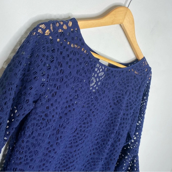 Lilly Pulitzer Navy Blue Fontaine Lace Mini Shift Dress Size Small - Picture 4 of 12